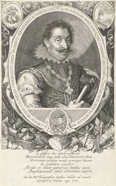 Portrait of Baltasar Marradas by Aegidius Sadeler or Saedeler
